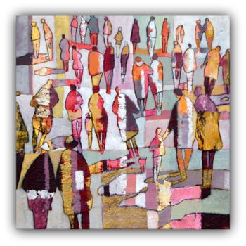 Картина под названием "en chemin" - Claire Biette, Подлинное произведение искусства, Акрил Установлен на Деревянная рама для…