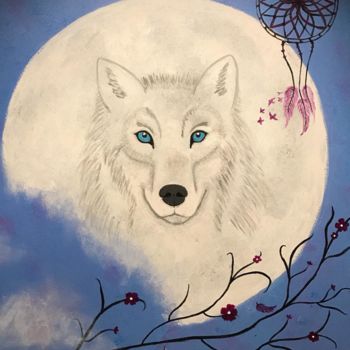 Painting titled "Le secret de la Lune" by Lun'Artist, Original Artwork, Acrylic
