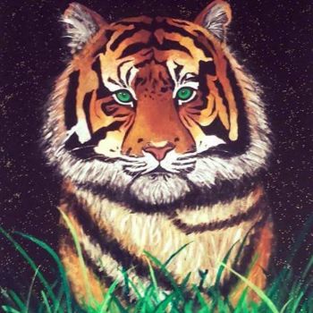 Peinture intitulée "The Tiger" par Lun'Artist, Œuvre d'art originale, Acrylique