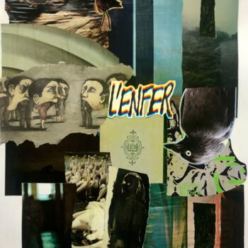 Collages titled "L'Enfer" by Claire Gary Dalle, Original Artwork, Collages