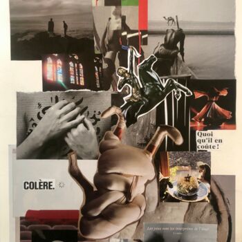 Collages titled "Colère" by Claire Gary Dalle, Original Artwork, Collages
