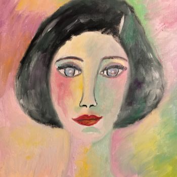 Ζωγραφική με τίτλο ""Miss you"" από Claire Marie Gay, Αυθεντικά έργα τέχνης, Λάδι Τοποθετήθηκε στο Ξύλινο πάνελ