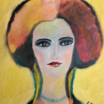 Painting titled ""Hortense"" by Claire Marie Gay, Original Artwork, Oil Mounted on Wood Panel