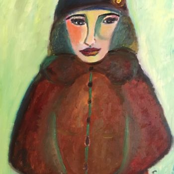 제목이 ""Catherine dans son…"인 미술작품 Claire Marie Gay로, 원작, 기름 목재 패널에 장착됨