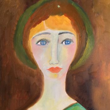 Painting titled ""Suzanna"" by Claire Marie Gay, Original Artwork, Oil Mounted on Wood Panel