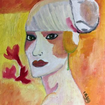 Painting titled ""Lou Andréas" ...." by Claire Marie Gay, Original Artwork, Oil Mounted on Wood Panel