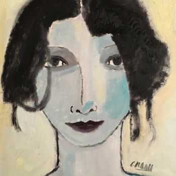 Painting titled ""Albertina"" by Claire Marie Gay, Original Artwork, Oil Mounted on Wood Panel
