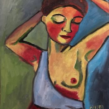 Peinture intitulée ""Jeune femme" Essai…" par Claire Marie Gay, Œuvre d'art originale, Huile Monté sur Panneau de bois