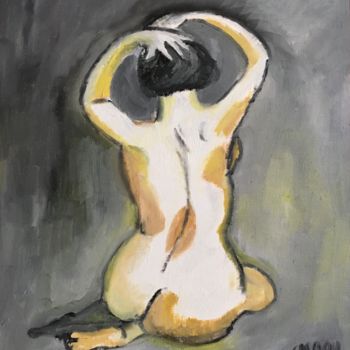 Pintura titulada ""Essai de nu de dos…" por Claire Marie Gay, Obra de arte original, Oleo