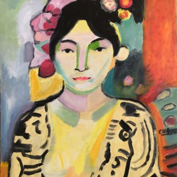 Ζωγραφική με τίτλο ""Hommage à Matisse" από Claire Marie Gay, Αυθεντικά έργα τέχνης, Λάδι