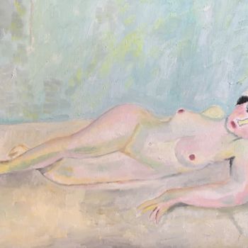 Pintura intitulada ""L'alanguie"" por Claire Marie Gay, Obras de arte originais, Óleo Montado em Painel de madeira