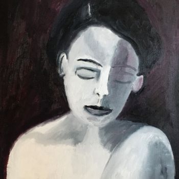 Painting titled ""La blessure"" by Claire Marie Gay, Original Artwork, Oil Mounted on Wood Panel