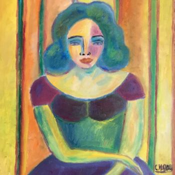 Картина под названием ""Soledad"" - Claire Marie Gay, Подлинное произведение искусства, Масло Установлен на Деревянная панель