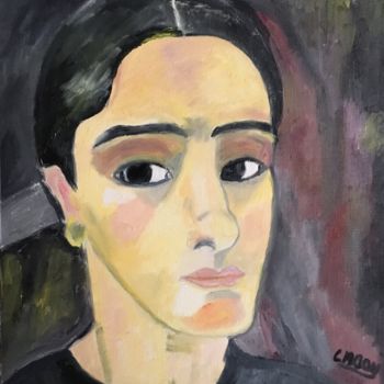 Painting titled ""Anita Rée 2"" by Claire Marie Gay, Original Artwork, Oil Mounted on Wood Panel