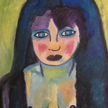 Peinture intitulée ""Jawlensky et Chris…" par Claire Marie Gay, Œuvre d'art originale, Huile Monté sur Panneau de bois