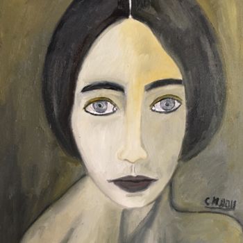 Painting titled ""Mélissa"" by Claire Marie Gay, Original Artwork, Oil Mounted on Wood Panel