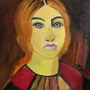 Painting titled ""Suzanne Valadon"" by Claire Marie Gay, Original Artwork, Oil Mounted on Wood Panel