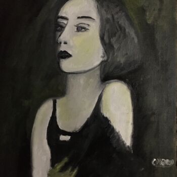 Картина под названием ""Tamara"" - Claire Marie Gay, Подлинное произведение искусства, Масло Установлен на Деревянная панель