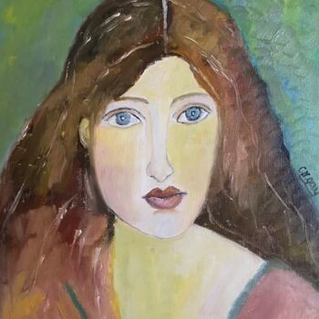 Painting titled ""A virgin beauty"" by Claire Marie Gay, Original Artwork, Oil Mounted on Wood Panel