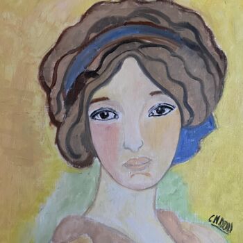 Painting titled ""Rosée"" by Claire Marie Gay, Original Artwork, Oil Mounted on Wood Panel