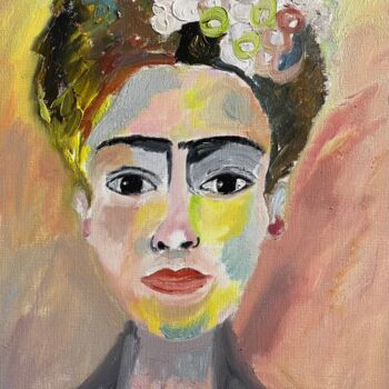 Malarstwo zatytułowany „"Frida"” autorstwa Claire Marie Gay, Oryginalna praca, Olej Zamontowany na Panel drewniany