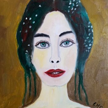 Painting titled ""l'Irréelle"" by Claire Marie Gay, Original Artwork, Oil Mounted on Wood Panel