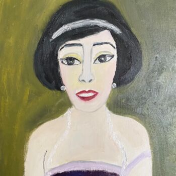 Painting titled ""Adélaïde ..."" by Claire Marie Gay, Original Artwork, Oil Mounted on Wood Panel