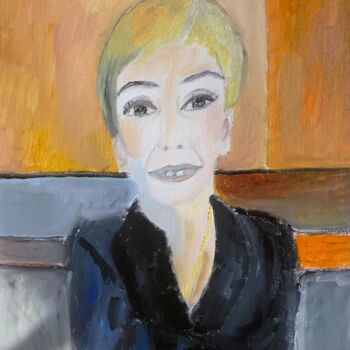Malerei mit dem Titel ""Autoportrait 10"" von Claire Marie Gay, Original-Kunstwerk, Öl Auf Holzplatte montiert
