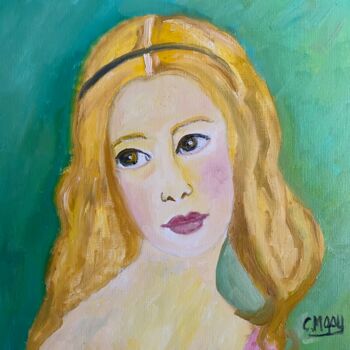 Картина под названием ""Alessandra"" - Claire Marie Gay, Подлинное произведение искусства, Масло Установлен на Деревянная па…