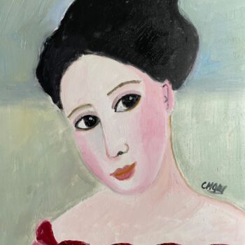 Painting titled ""La charmeuse"" by Claire Marie Gay, Original Artwork, Oil Mounted on Wood Panel