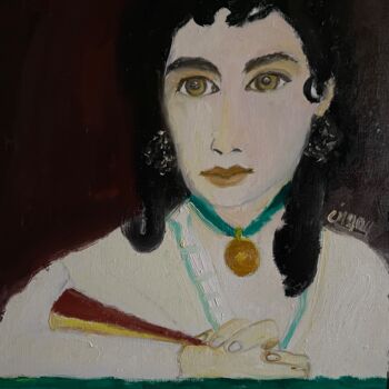 Painting titled ""Berthe M."" by Claire Marie Gay, Original Artwork, Oil Mounted on Wood Panel