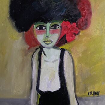 Painting titled ""Appelez-moi Mademo…" by Claire Marie Gay, Original Artwork, Oil Mounted on Wood Panel