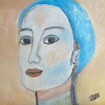 Painting titled ""Vicky"" by Claire Marie Gay, Original Artwork, Oil Mounted on Wood Panel