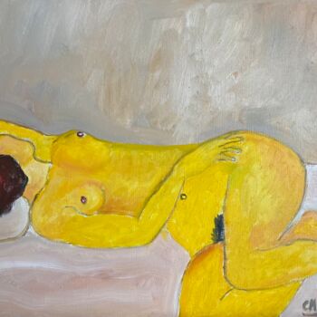 Painting titled ""Abandon ..."" by Claire Marie Gay, Original Artwork, Oil Mounted on Wood Panel