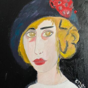 Painting titled ""Katerina"" by Claire Marie Gay, Original Artwork, Oil Mounted on Wood Panel