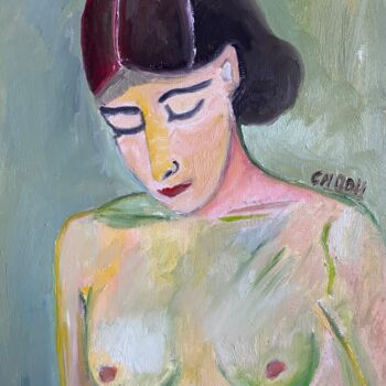 Ζωγραφική με τίτλο ""Nude ..."" από Claire Marie Gay, Αυθεντικά έργα τέχνης, Λάδι Τοποθετήθηκε στο Ξύλινο πάνελ