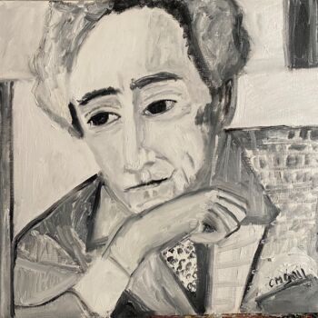 Картина под названием ""Cocteau"" - Claire Marie Gay, Подлинное произведение искусства, Масло Установлен на Деревянная панель