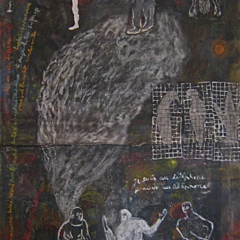 Painting titled "Je suis au téléphone" by Claire Charpentier, Original Artwork, Acrylic