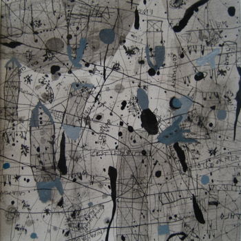 图画 标题为“Satellite” 由Claire Charpentier, 原创艺术品, 墨