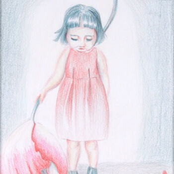 Drawing titled "Solitude" by Claire-Marie Belliard, Original Artwork, Pencil