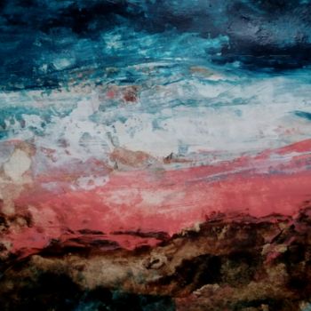 Pittura intitolato "Abstraction marine…" da Claire-Marie Magen, Opera d'arte originale, Acrilico