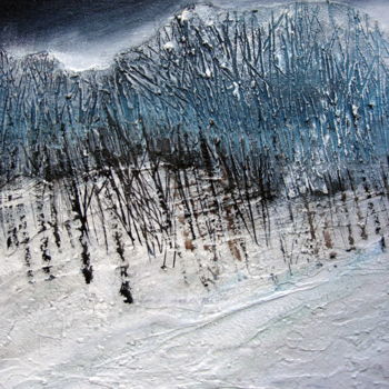 Painting titled "snowscape at night" by Claire Mcinnerny, Original Artwork, Acrylic