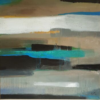 Painting titled "Ocean" by Claire Mcinnerny, Original Artwork, Acrylic Mounted on Wood Stretcher frame