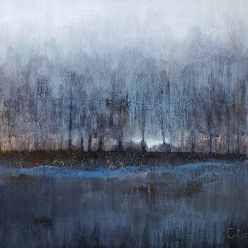 Malarstwo zatytułowany „blue forest” autorstwa Claire Mcinnerny, Oryginalna praca, Akryl Zamontowany na Drewniana rama noszy