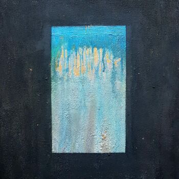Painting titled "Blue Cascade" by Claire Mcinnerny, Original Artwork, Acrylic Mounted on Wood Stretcher frame