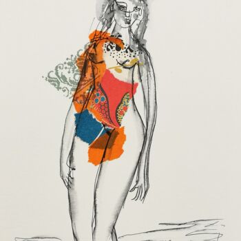 「Marie-A-04」というタイトルの描画 Claire Mérielによって, オリジナルのアートワーク, 紙