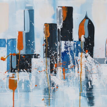 Painting titled "Six on the city" by Claire Morand, Original Artwork, Acrylic