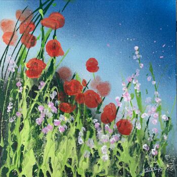 Картина под названием "Flowers’waltz 2" - Claire Morand, Подлинное произведение искусства, Акрил Установлен на картон