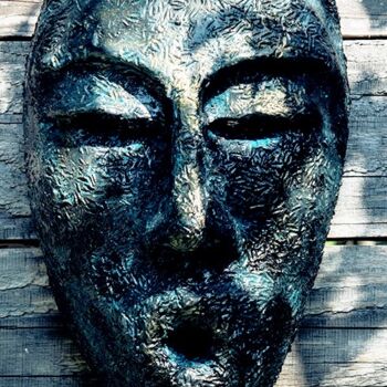 Sculpture titled "Masque: Kopare" by Claire Pellicone Fanni, Original Artwork, Ceramics