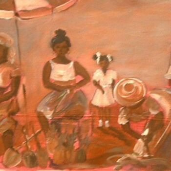 Pintura intitulada "marche rouge" por Claire Richelme, Obras de arte originais